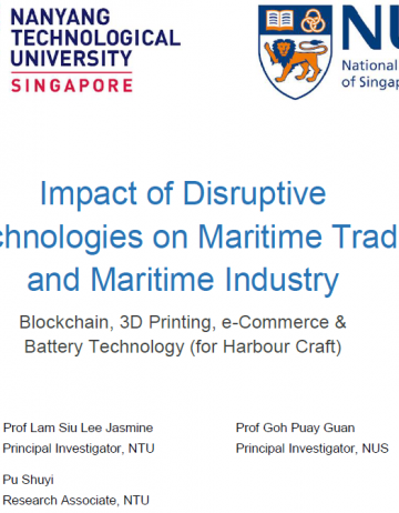 Impact of Disruptive Technologies on Maritime Trade and Maritime Industry – Blockchain, 3D Printing, e-Commerce & Battery Technology (for Harbour Craft)